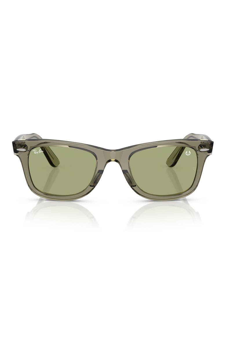 52mm Square Sunglasses, Main, color, GREEN / BOTTLE GREEN