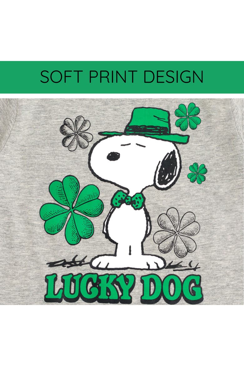 Holiday Short Sleeve Tee, Alternate, color, Snoopy Shamrock Gray