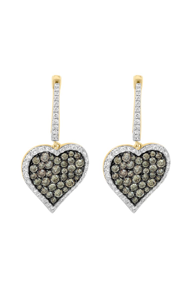 14K Yellow Gold Diamond, Espresso Diamond Earrings, Main, color, 14K Yellow Gold