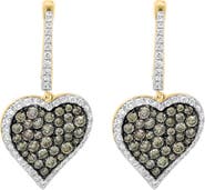 EFFY 14K Yellow Gold Diamond, Espresso Diamond Earrings