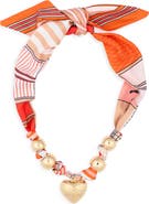 NATASHA Heart Pendant Scarf Necklace