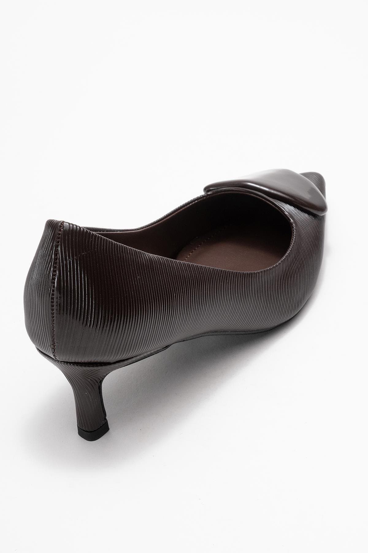 Briana Buckle Pointed Toe Pump, Alternate, color, Brown
