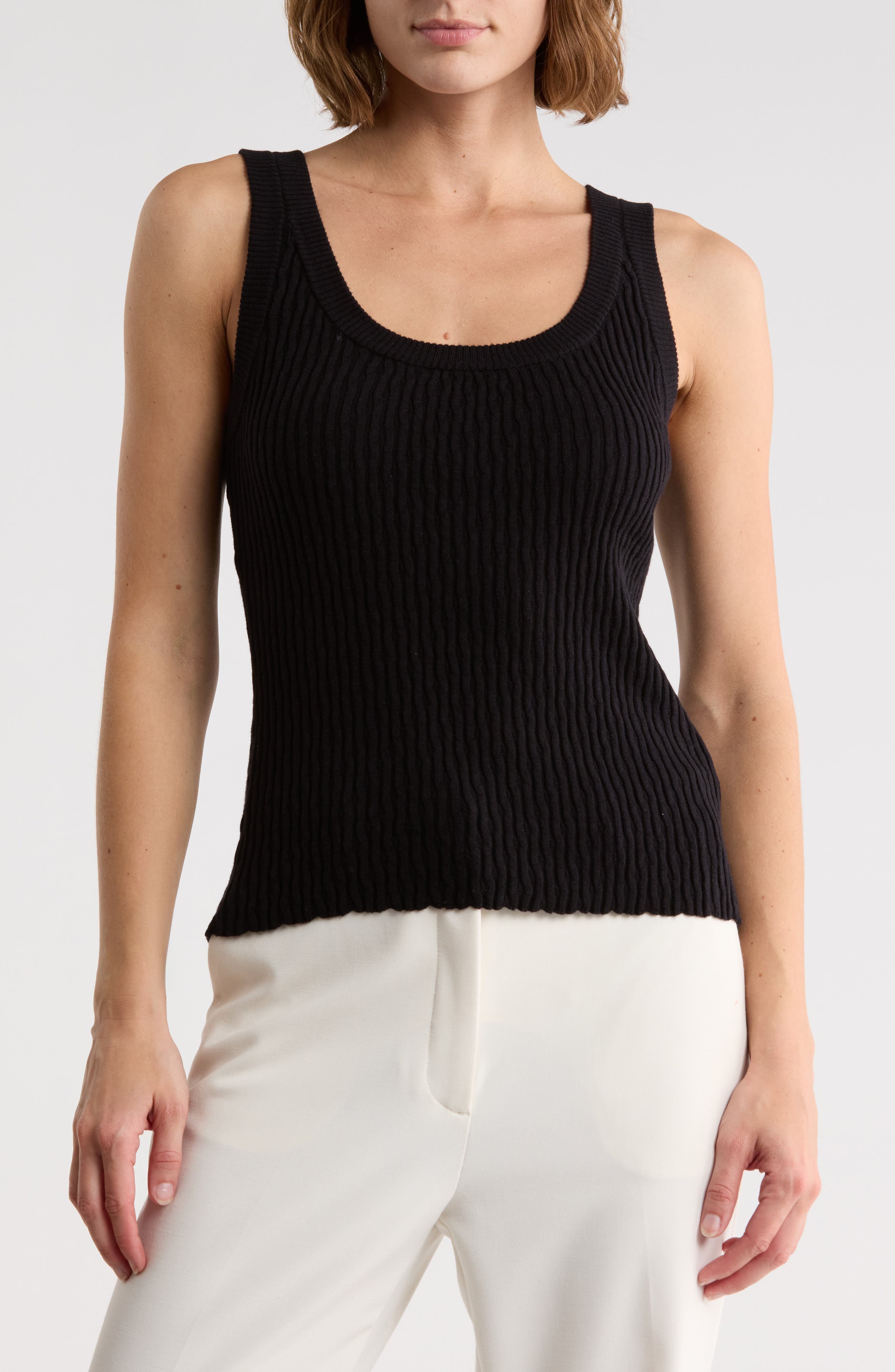 JASON WU Pointelle Cotton & Cashmere Sweater Tank