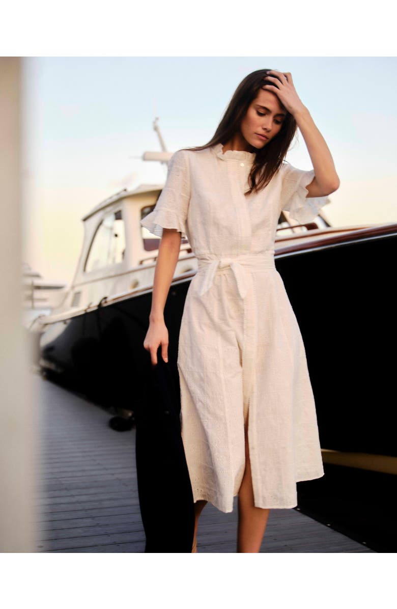 Cartolina Aria Eyelet Midi Dress, Alternate, color, Soft White