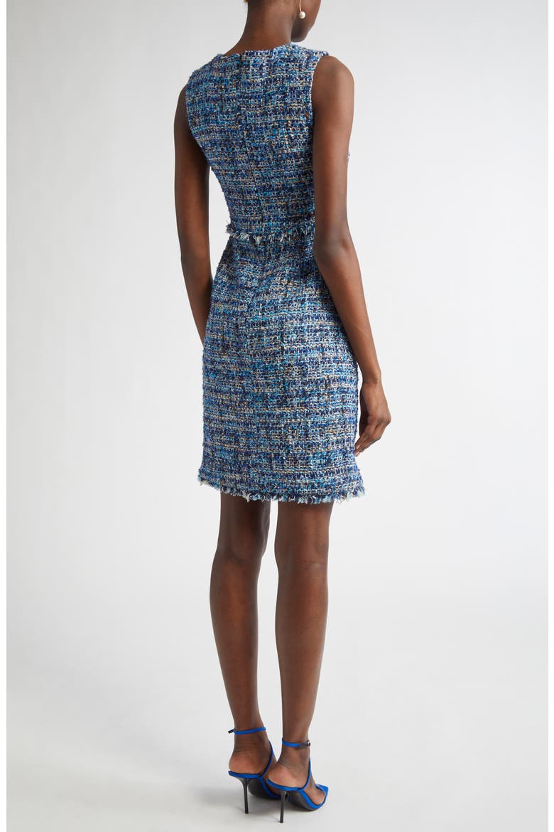 Eyelash Tweed Sheath Dress, Alternate, color, NAVY/ COBALT/ CAPRI MULTI