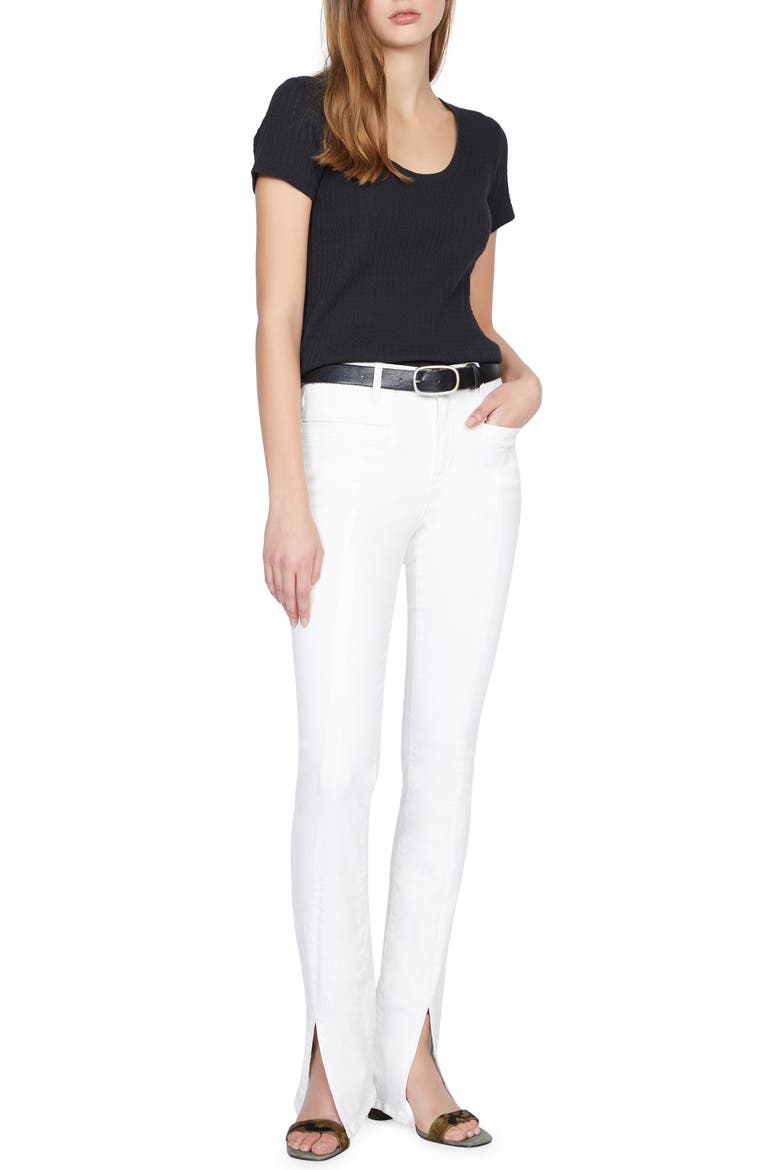 Ruby Ribbed Scoop Neck T-Shirt, Alternate, color, BLACK