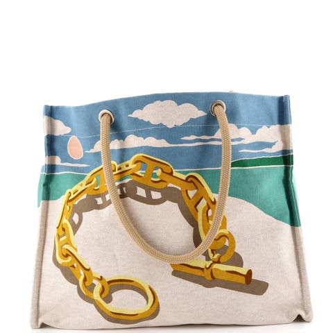 La Plage Beach Tote Bag Printed Canvas