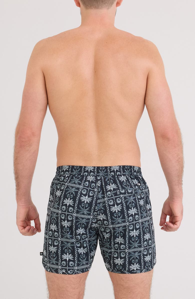 SAXX Harbormaster 2N1 5-Inch Swim Trunks, Alternate, color, Tropic Royale-Black