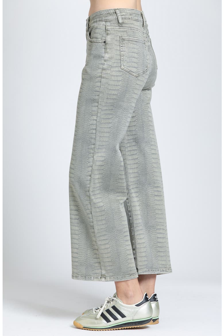 Croc Embossed High Waist Crop Straight Leg Jeans, Alternate, color, WASHED MOSS