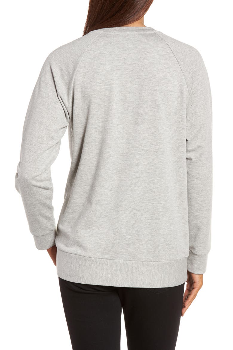 Tie Knot Sweatshirt, Alternate, color, HEATHER LIGHT GREY