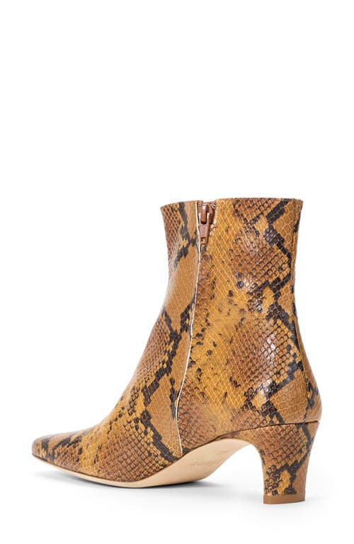Staud Wally Snakeskin Embossed Bootie In Animal Print
