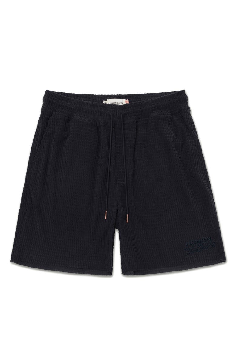 HONOR THE GIFT Textured Knit Shorts, Main, color, Black