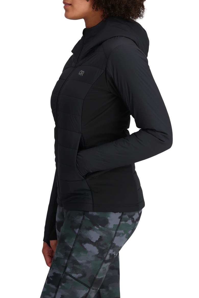 Shadow Water Resistant Insulated Hooded Jacket, Alternate, color, BLACK
