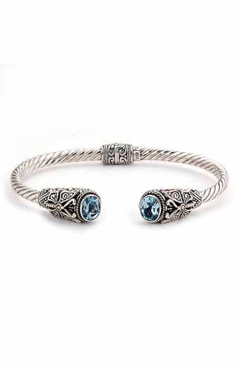 18K Gold & Sterling Silver Butterfly Bangle