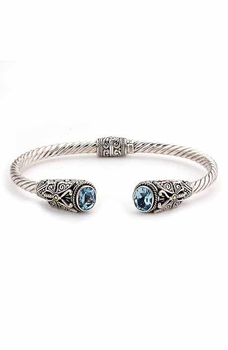 SAMUEL B. 18K Gold & Sterling Silver Butterfly Bangle