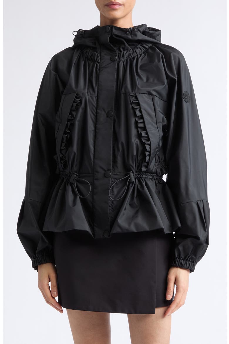 Imaginaire Short Nylon Canvas Parka, Main, color, BLACK