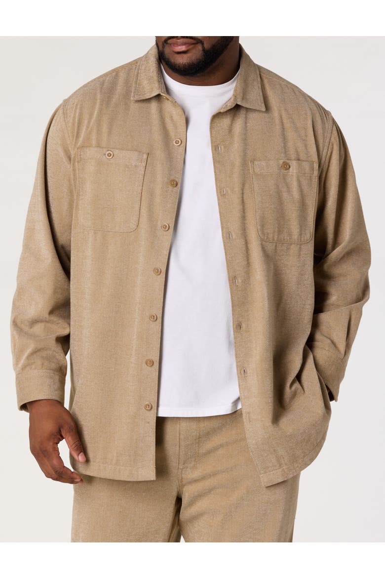 Big & Tall Brushed Shirt Jacket, Main, color, BRUSHED NEUTRAL