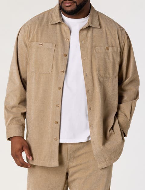 Big & Tall Brushed Shirt Jacket