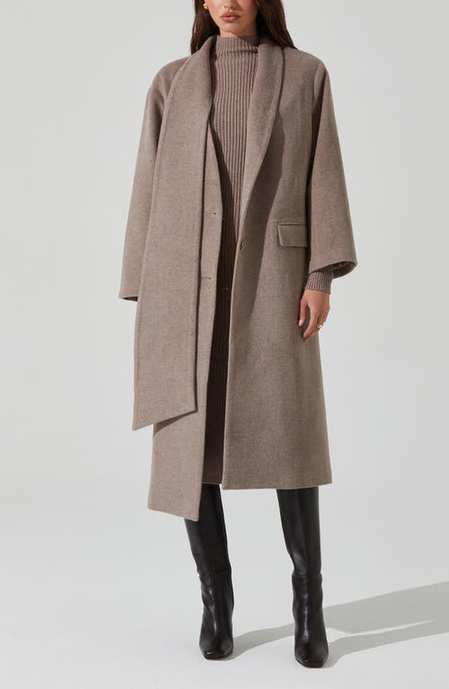 Shop Astr The Label Londyn Cowl Neck Coat In Taupe