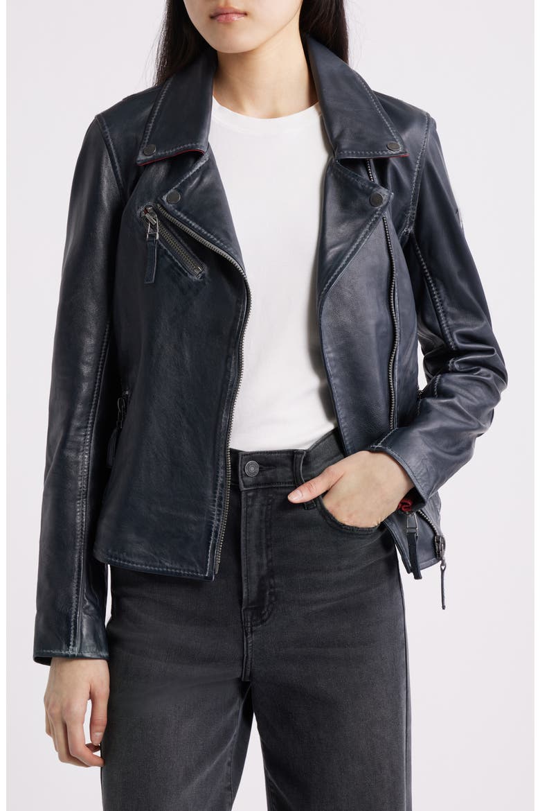 Betsy Leather Jacket, Alternate, color, NAVY
