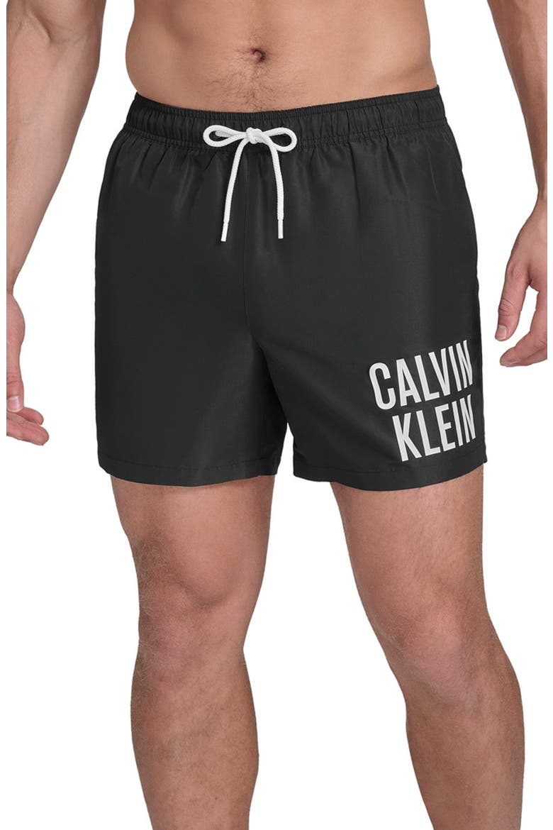 CK Outline Volley Swim Trunks, Main, color, BLACK