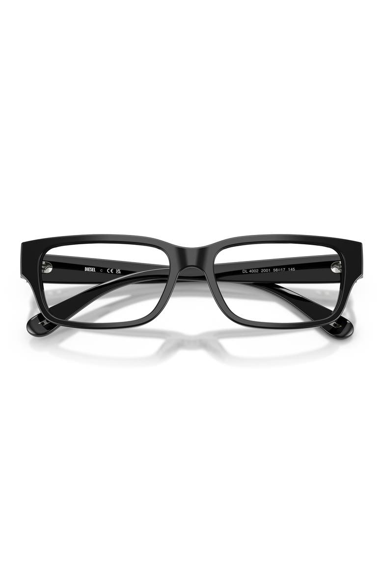 56mm Square Optical Glasses, Alternate, color, BLACK/ DEMO