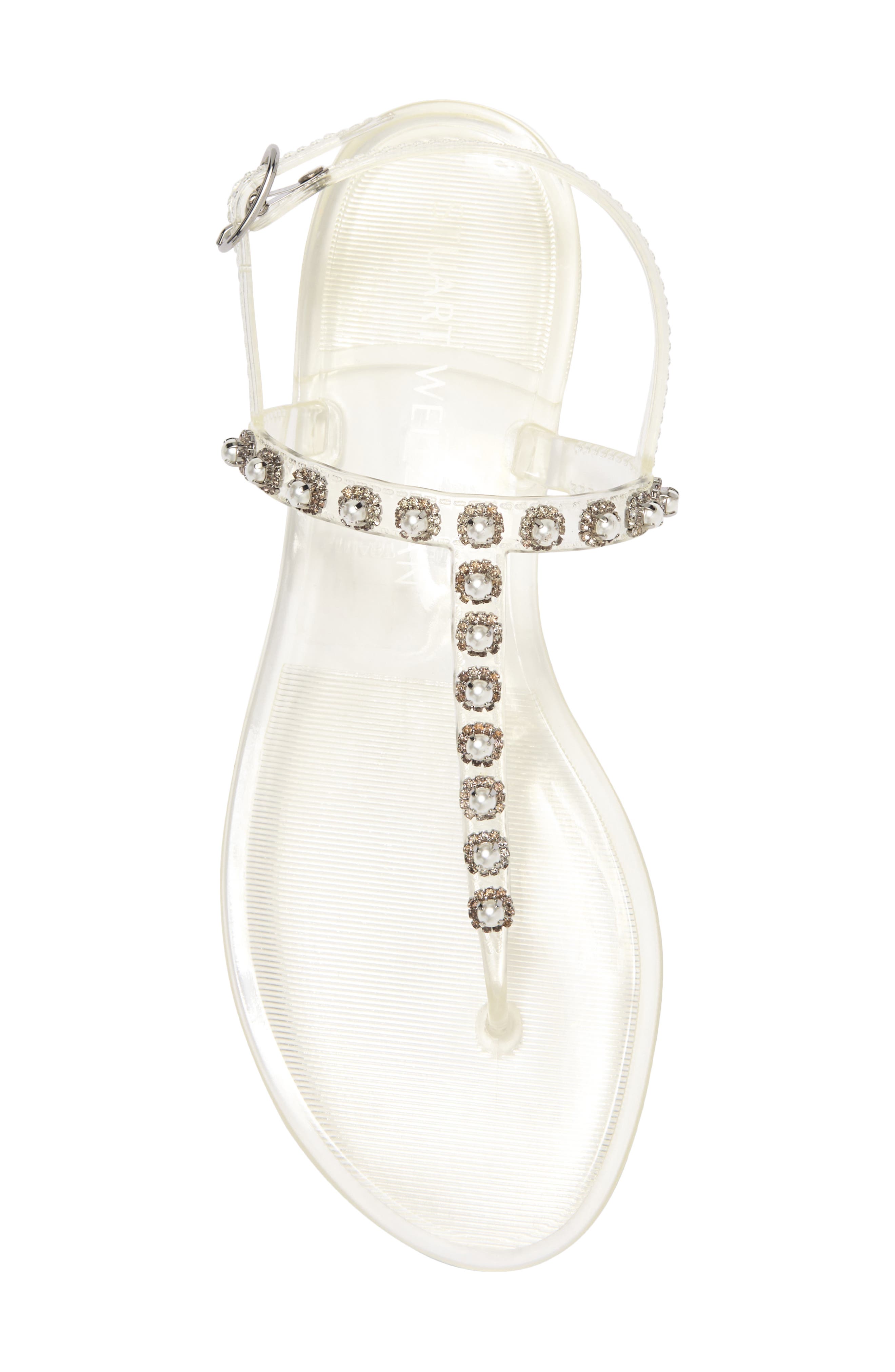 Crystal Embellished Jelly Sandal, Alternate, color, CLEAR