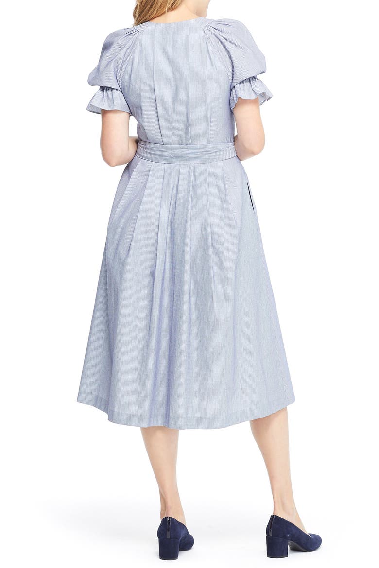 Daisy Cotton Dobby Shirtdress, Alternate, color, BLUE/ WHITE