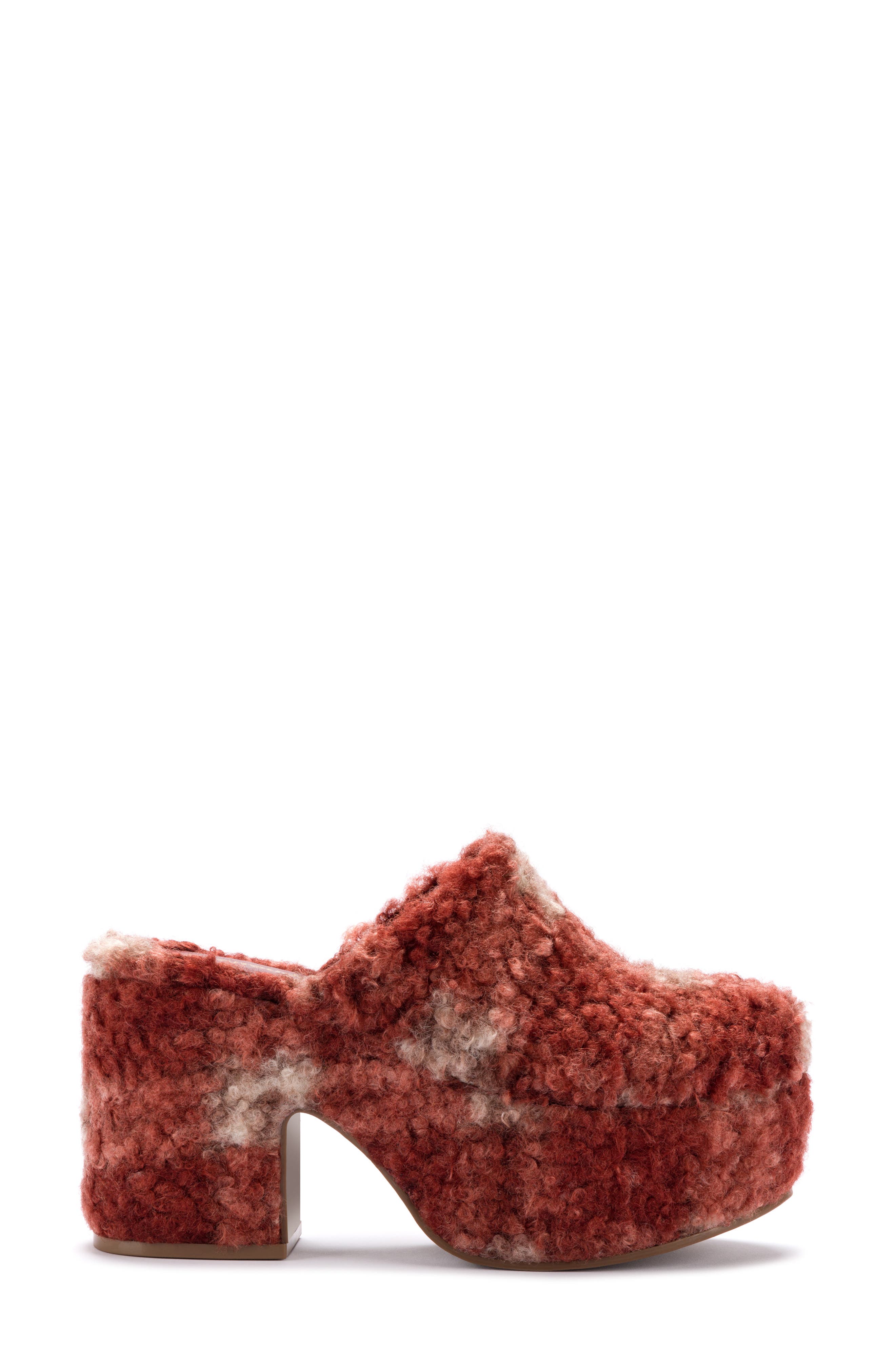 Larroudé Miso Plaid Faux Fur Platform Clog, Alternate, color, 