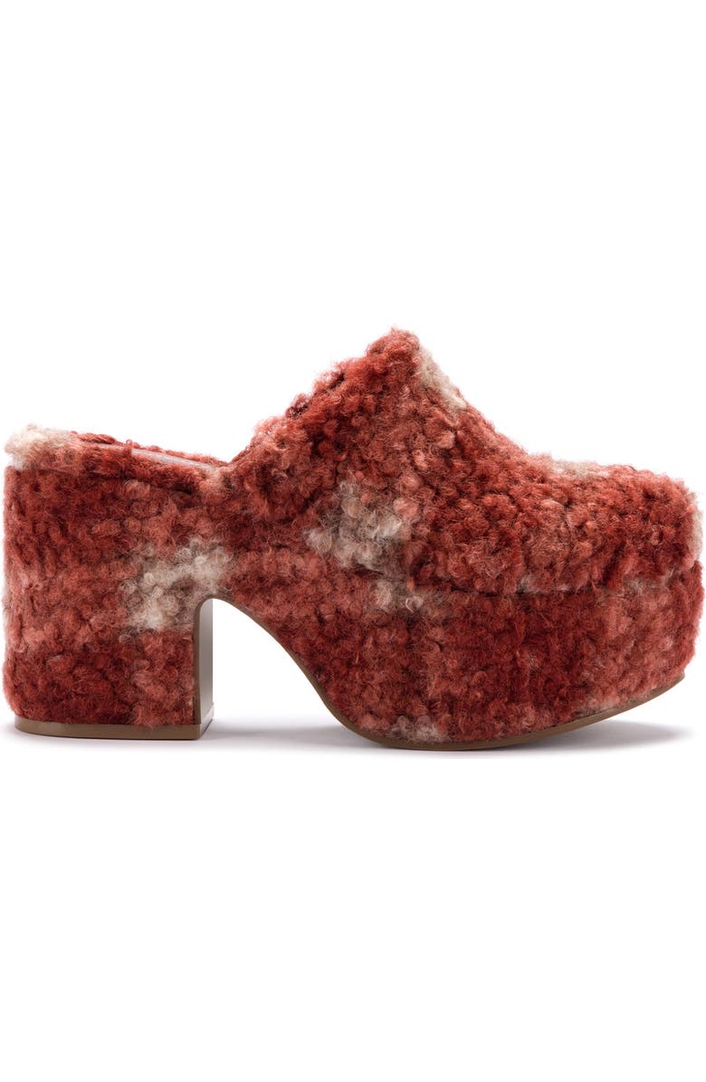 Larroudé Miso Plaid Faux Fur Platform Clog, Alternate, color,