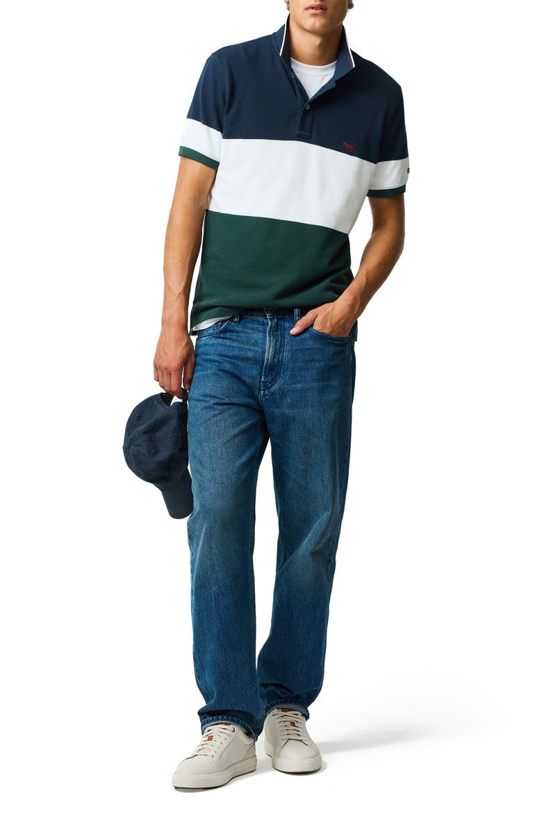 Homebay Sports Fit Colorblock Cotton Piqué Polo, Alternate, color, FOREST