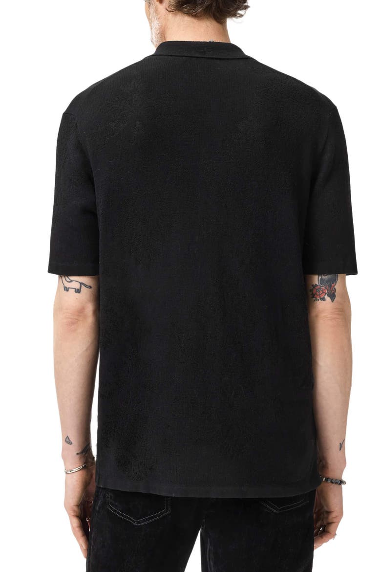 Arlon Paisley Sheen Camp Shirt, Alternate, color, BLACK