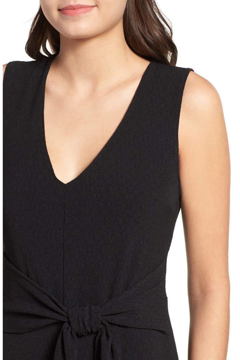 Tie Waist Crop Jumpsuit, Alternate, color, BLACK