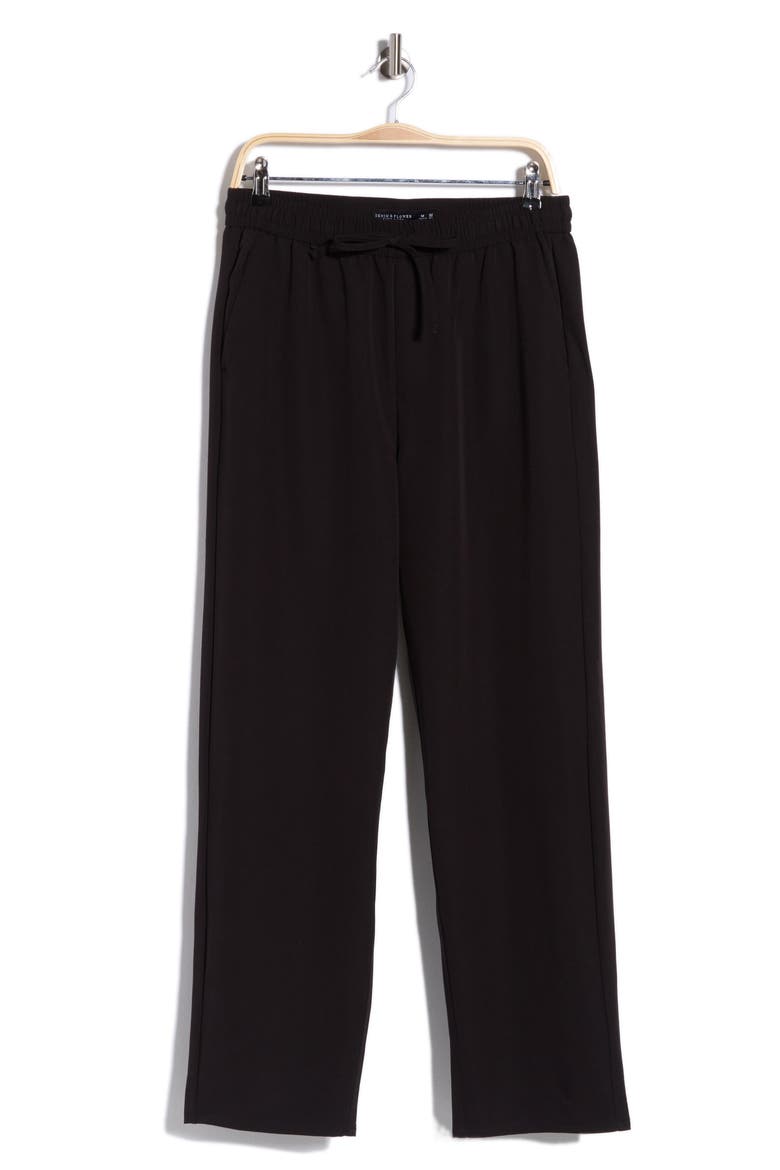 Straight Leg Drawstring Pants, Main, color, BLACK