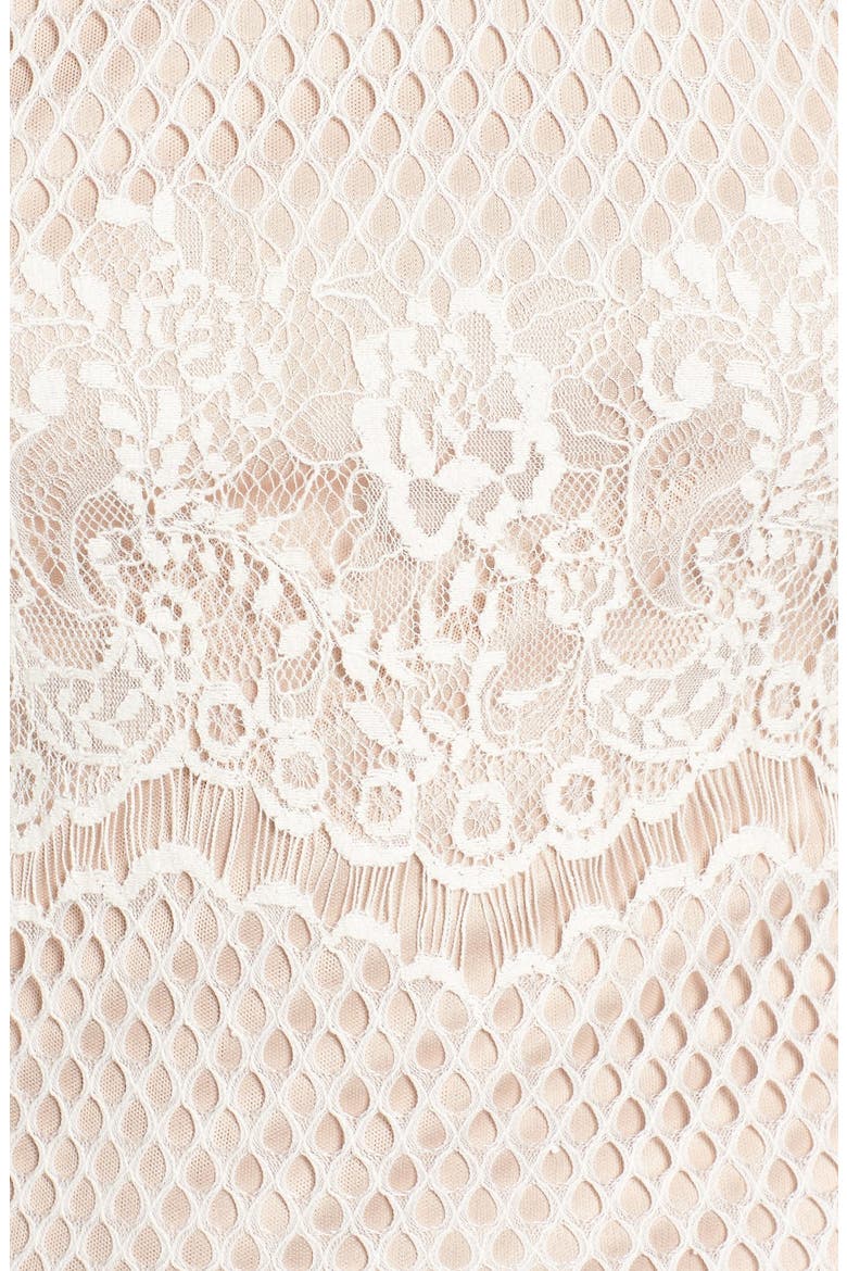 Long Sleeve Lace Midi Dress, Alternate, color, WHITE LACE