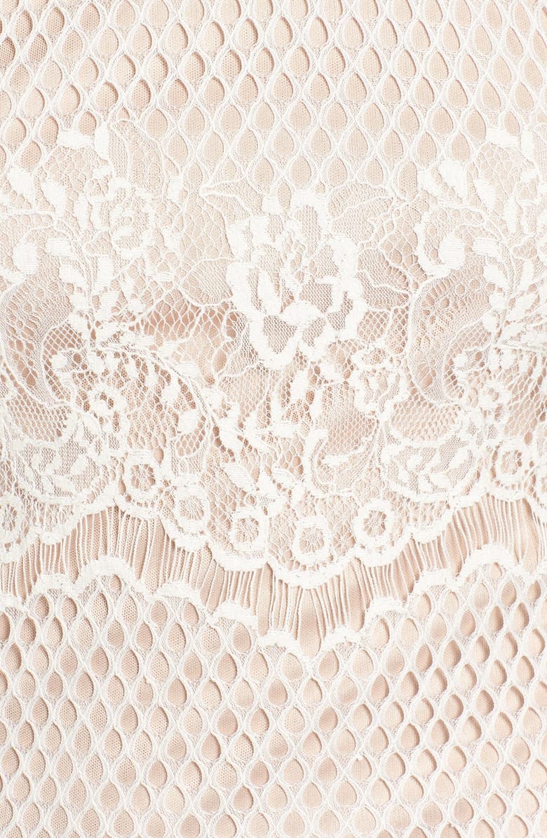 Glamorous Long Sleeve Lace Midi Dress, Alternate, color,