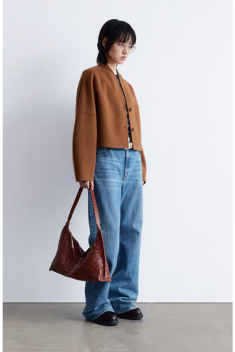 Double Wool Blend Jacket, Alternate, color, BROWN MEDIUM DUSTY