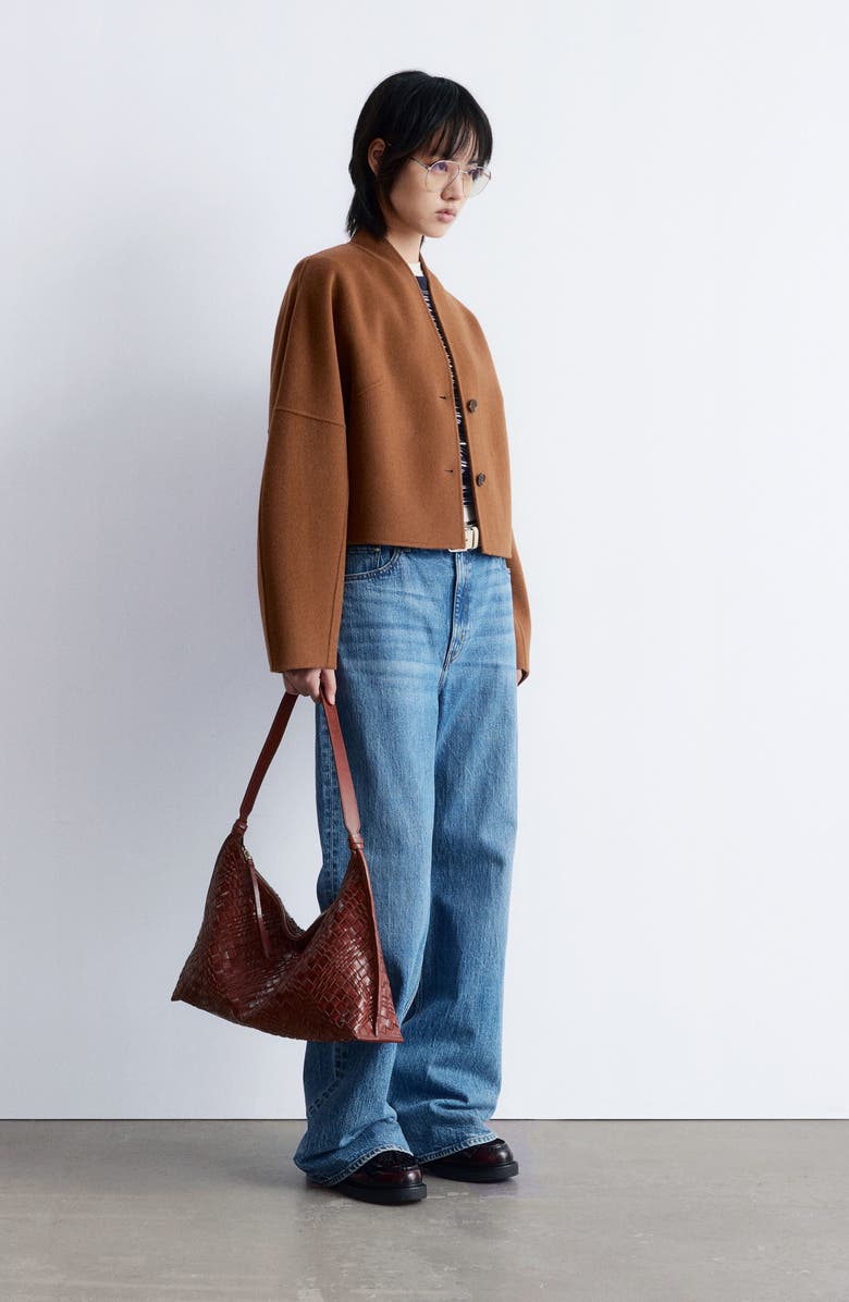 & Other Stories Double Wool Blend Jacket, Alternate, color, Brown Medium Dusty