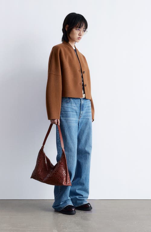 & Other Stories Double Wool Blend Jacket In Brown