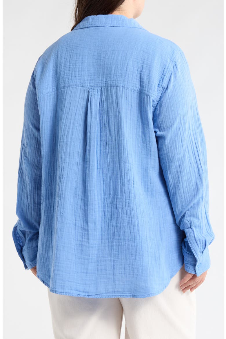 Lenora Cotton Gauze Popover Top, Alternate, color, BLUEJAY