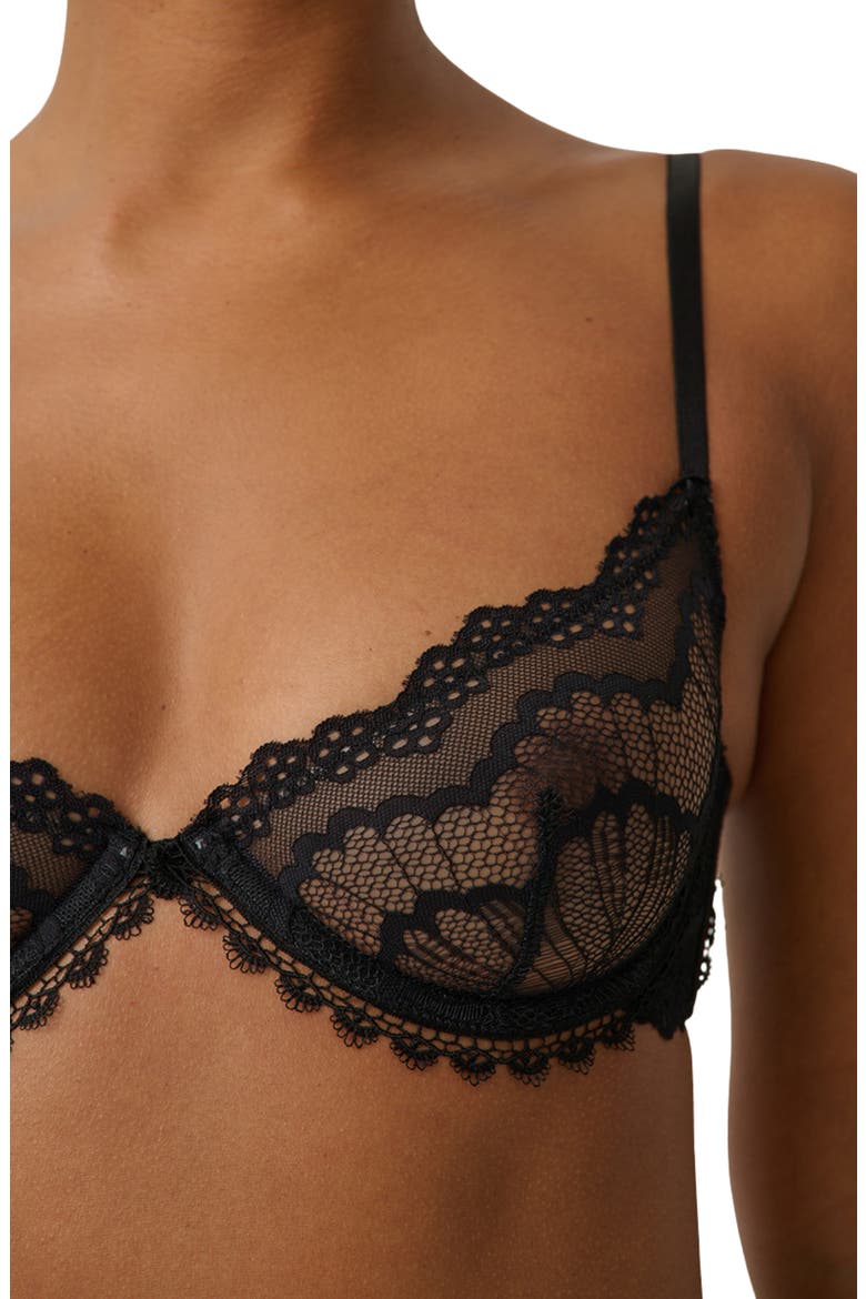 Belverdere Lace Underwire Bra, Alternate, color, BLACK