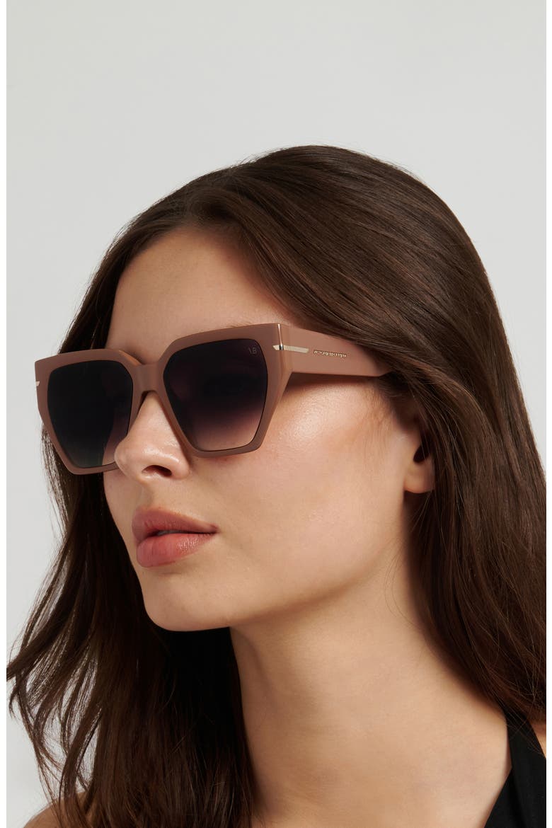 57mm Gradient Square Sunglasses, Alternate, color, BROWN/ VIOLET SF