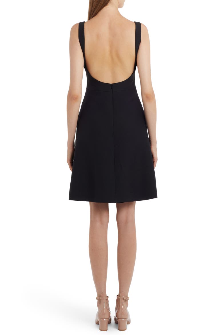 Crepe Couture Fit & Flare Dress, Alternate, color, 0NO-NERO