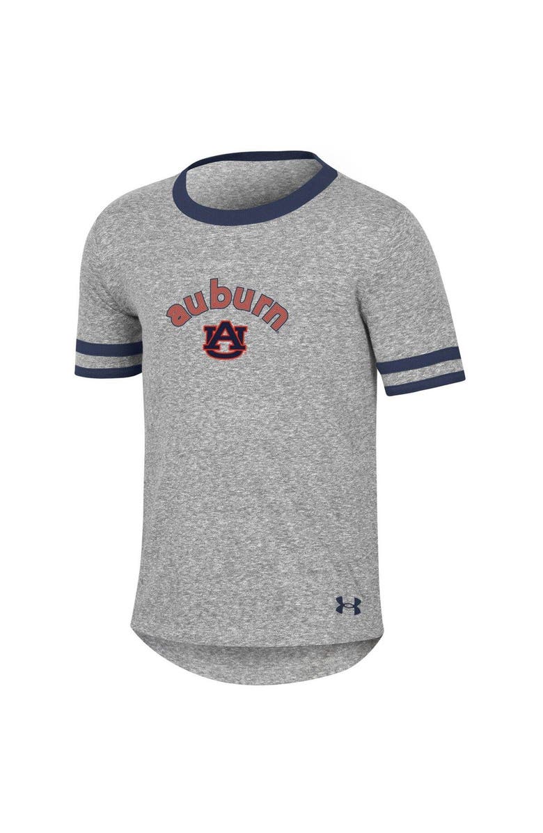 Under Armour Girls Youth Under Armour Heathered Gray Auburn Tigers Siro Slub Novelty T-Shirt, Alternate, color, Heather Gray
