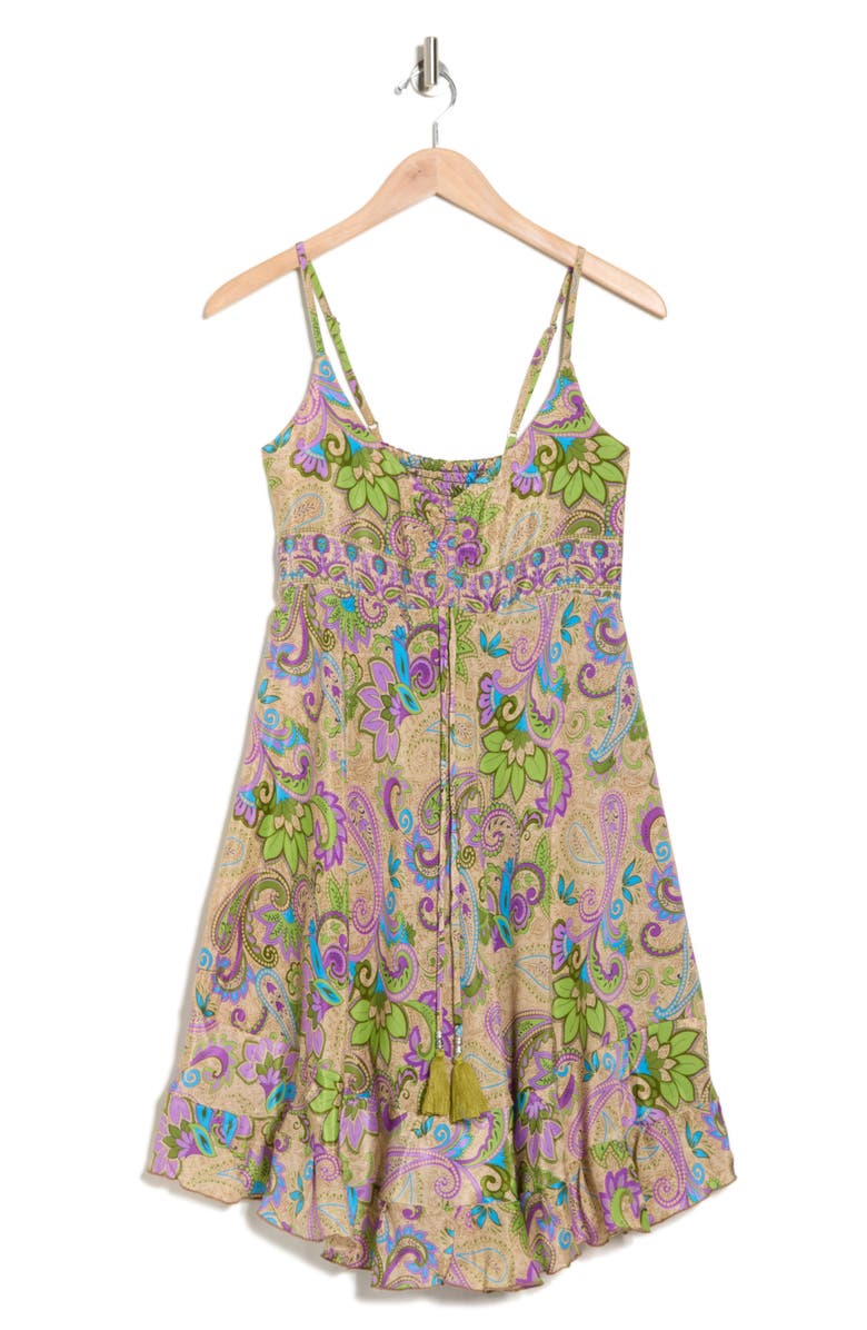 La Fiorentina Print Babydoll Dress, Alternate, color, Green