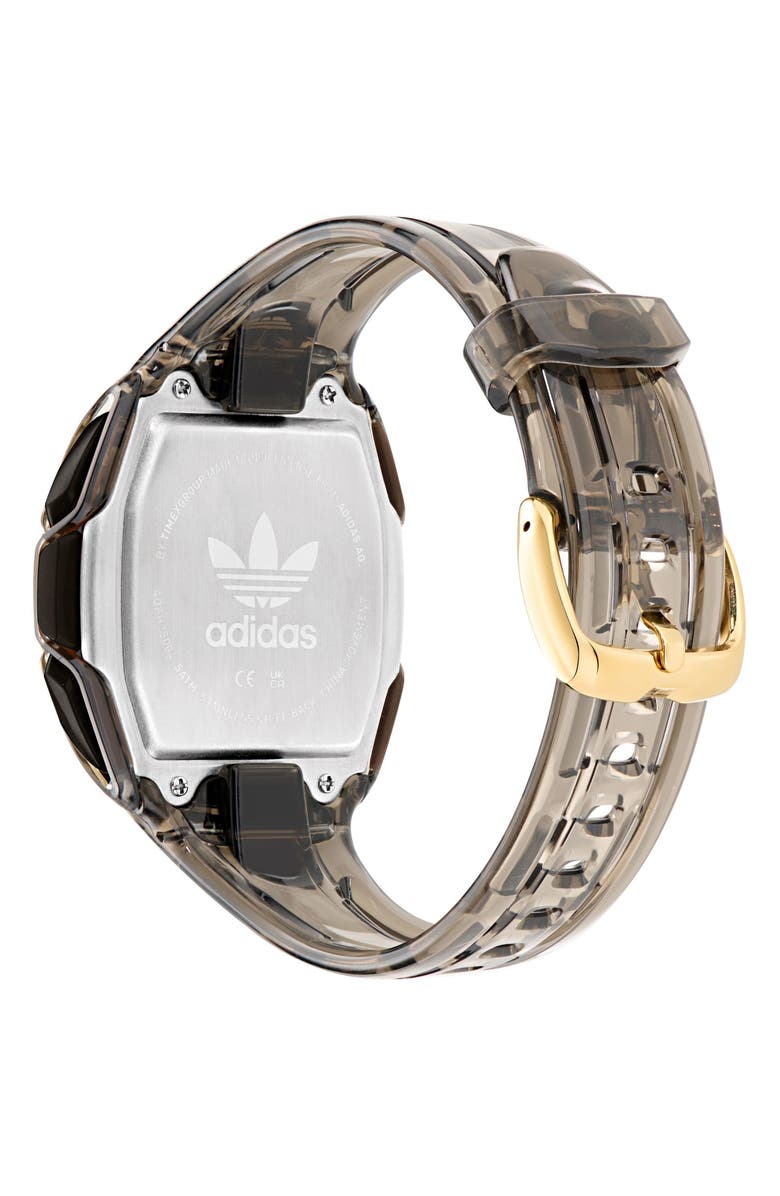 adidas AO Fashion Chronograph Silicone Strap Watch, 45mm, Alternate, color, Black