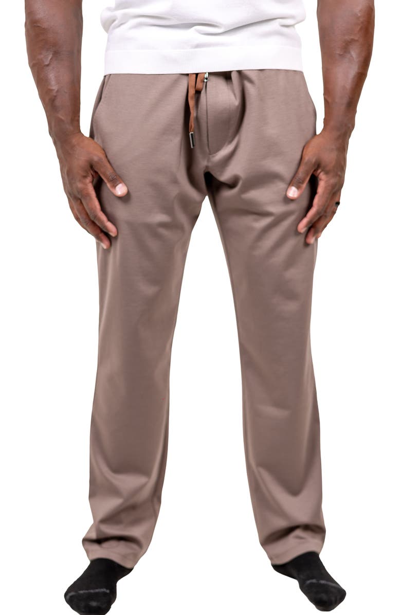 Maceoo Marthyr Tapered Leg Drawstring Pants, Main, color, Brown