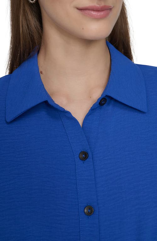 Calvin Klein Long Sleeve Gauze Shirtdress In Capri