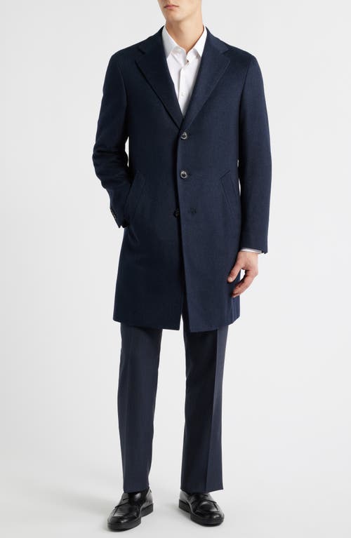 Canali Kei Trim Fit Cashmere Coat In Blue