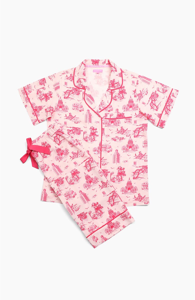 Katie Kime Austin Toile Pants Set, Alternate, color, Pink